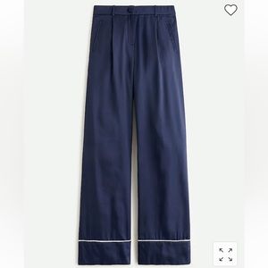 J. CREW Navy High-Rise Drapey Full-Length Wide-leg Trouser Pant, Sz 2 - NWT